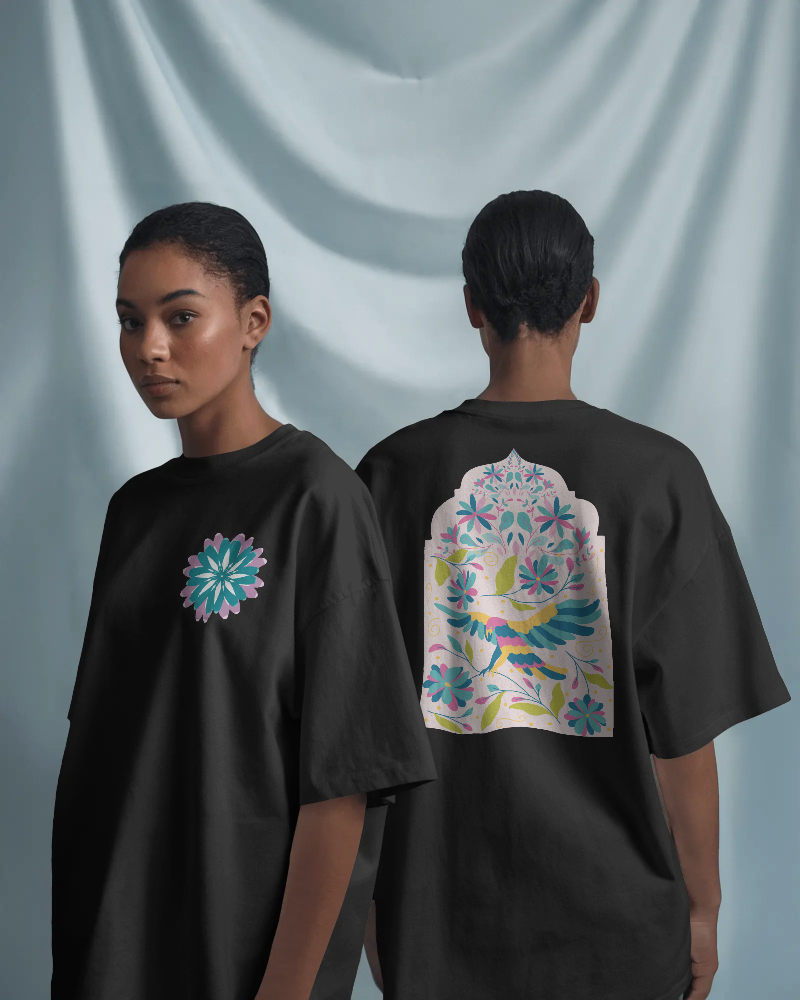 GARDEN-   100% Cotton French Terry Oversized T-shirt