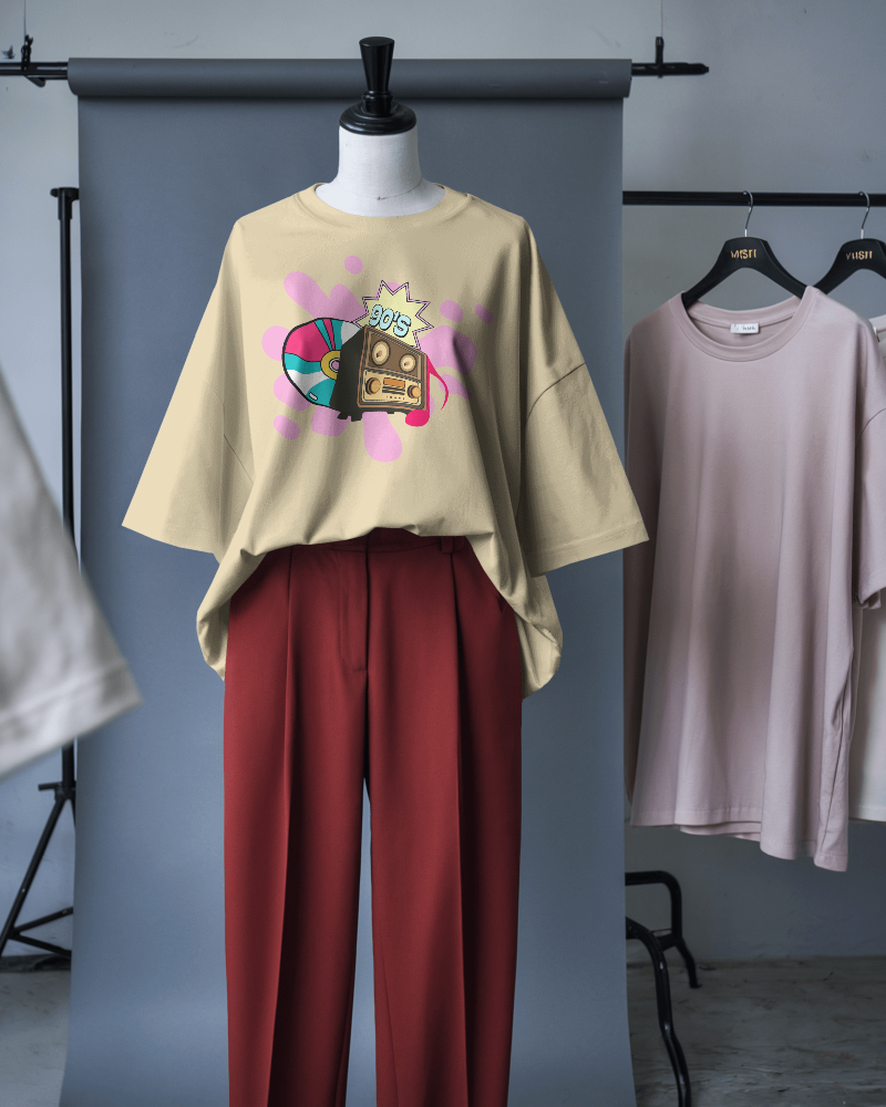 SOUND WAVE-   100% Cotton Oversized T-shirt