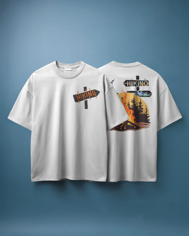 HIKING-   100% Cotton French Terry Oversized T-shirt