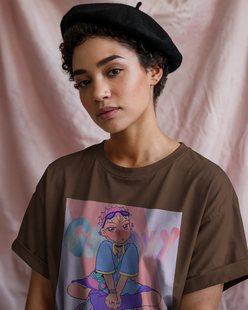 GROOVY-   100% Cotton Oversized T-shirt