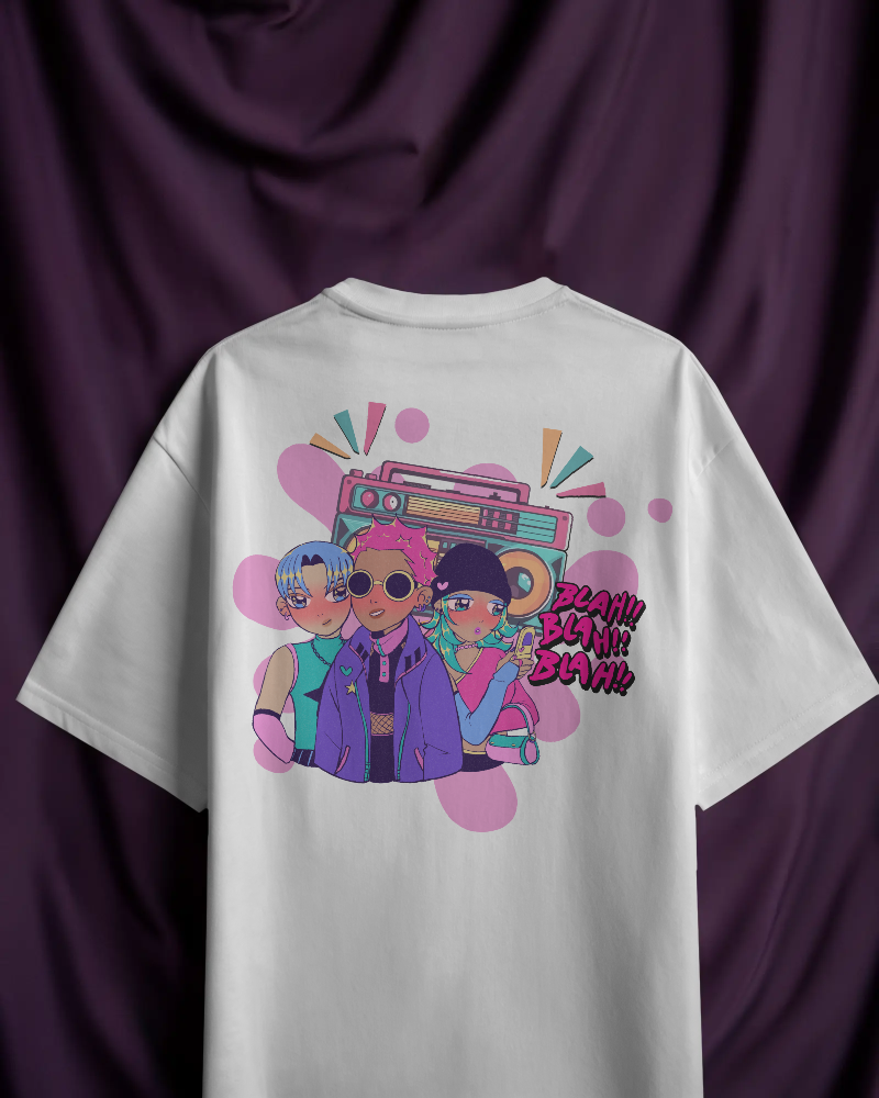 BLAH BLAH BLAH-   100% Cotton French Terry Oversized T-shirt