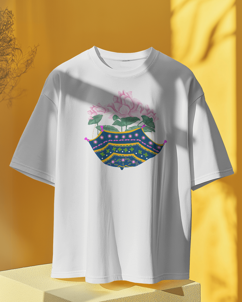 LOTUS-   100% Cotton Oversized T-shirt