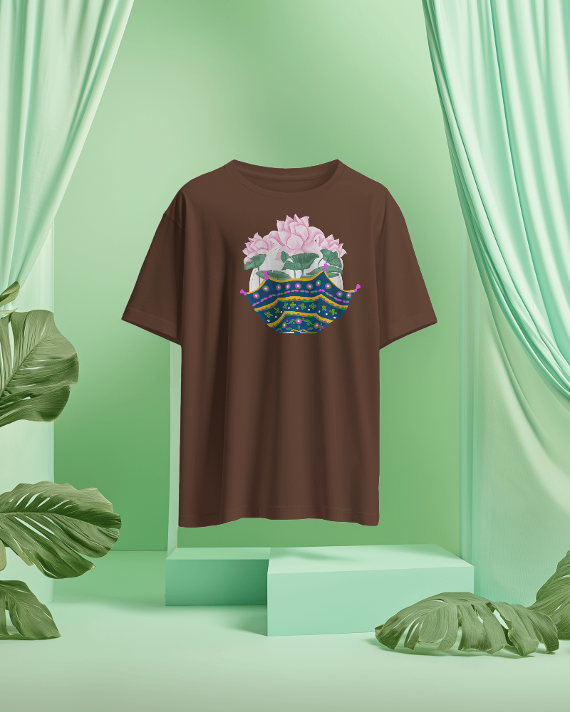 LOTUS-   100% Cotton Oversized T-shirt