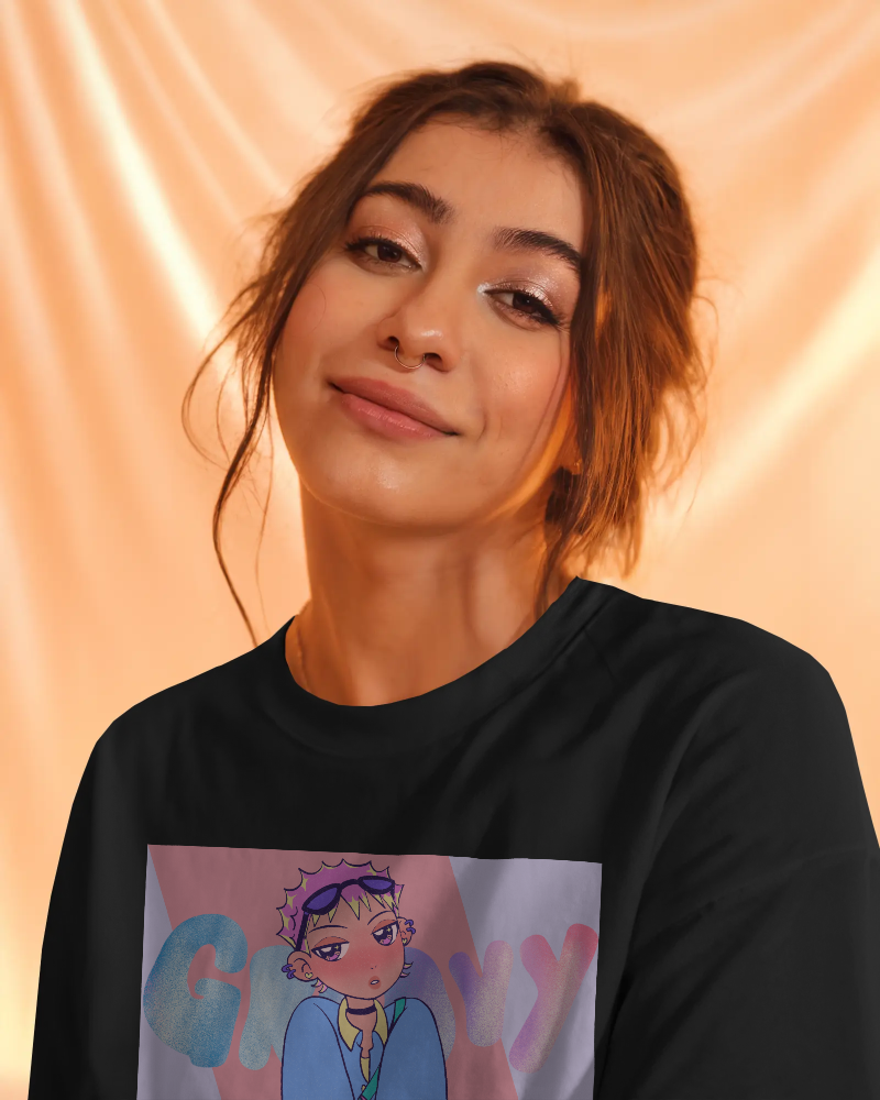GROOVY-   100% Cotton Oversized T-shirt