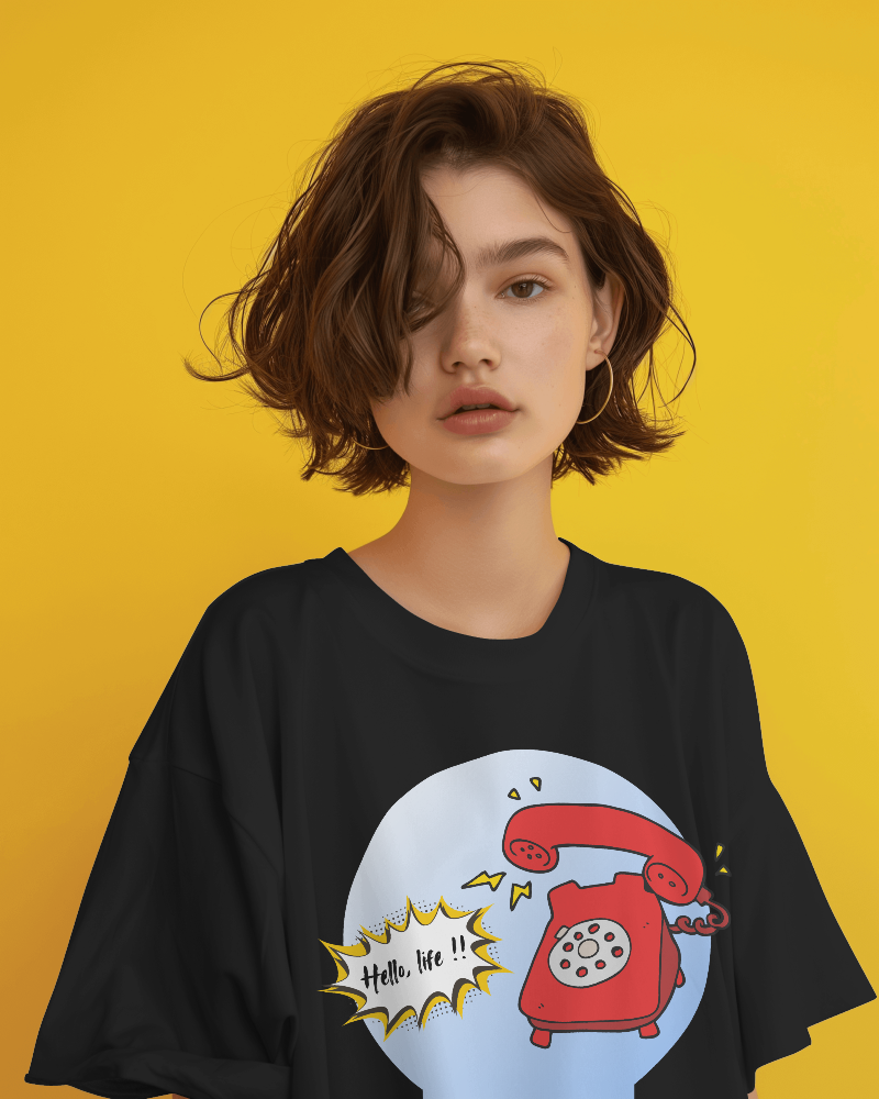 HELLO LIFE-   100% Cotton Regular T-shirt